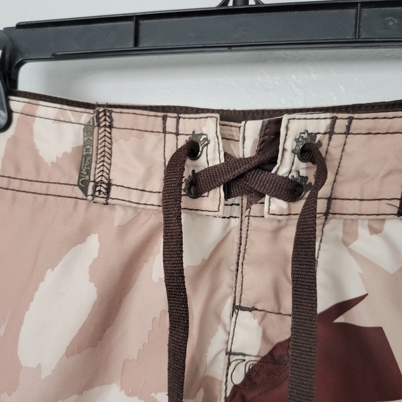 Quiksilver Boys 8 24" Beige Brown Swim Trunks Summer Swimming Suit - Picture 7 of 8